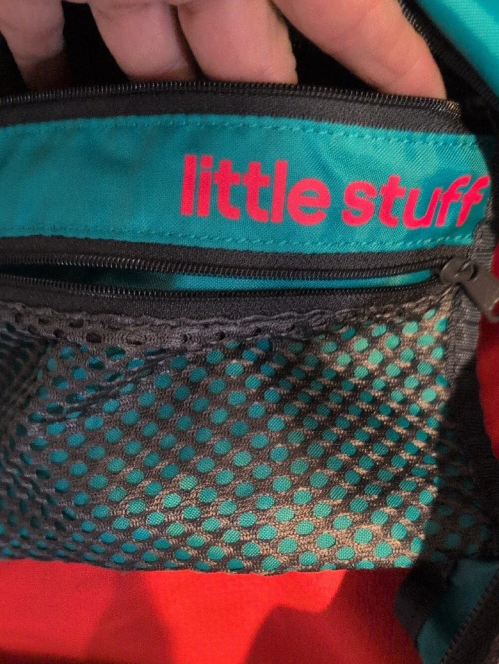 Adidas Squad 3 Red and Gray Duffel Bag with Teal Accent